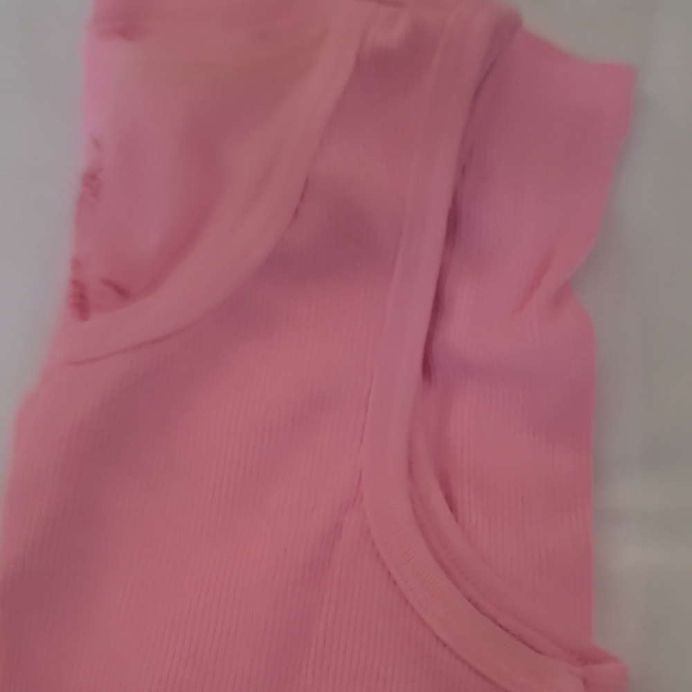 Pink Ribbed Sleeveless Tank